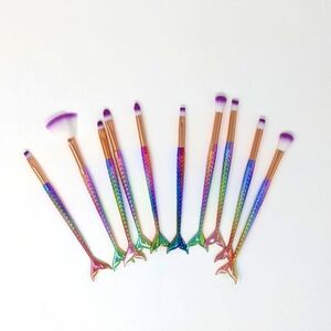 Mermaid makeup brushes set of 10